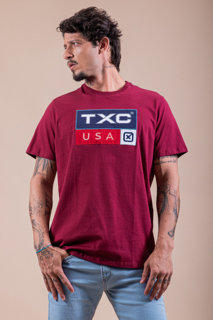 Camiseta masculina bordada U.S.A | 191637